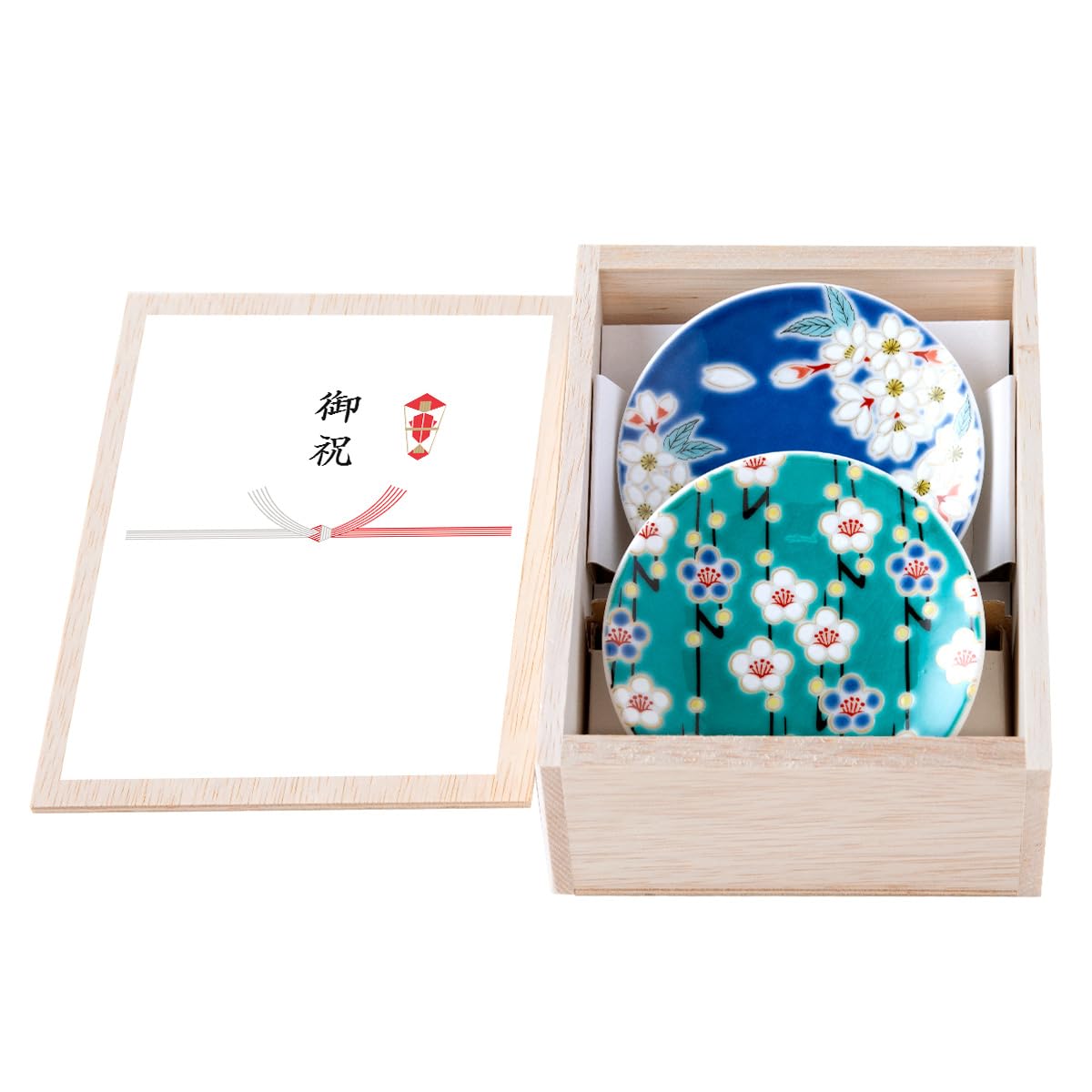 Amazon | 結婚祝い ギフト のし付き 九谷焼 縁起豆皿 (縁起花) 小皿 花