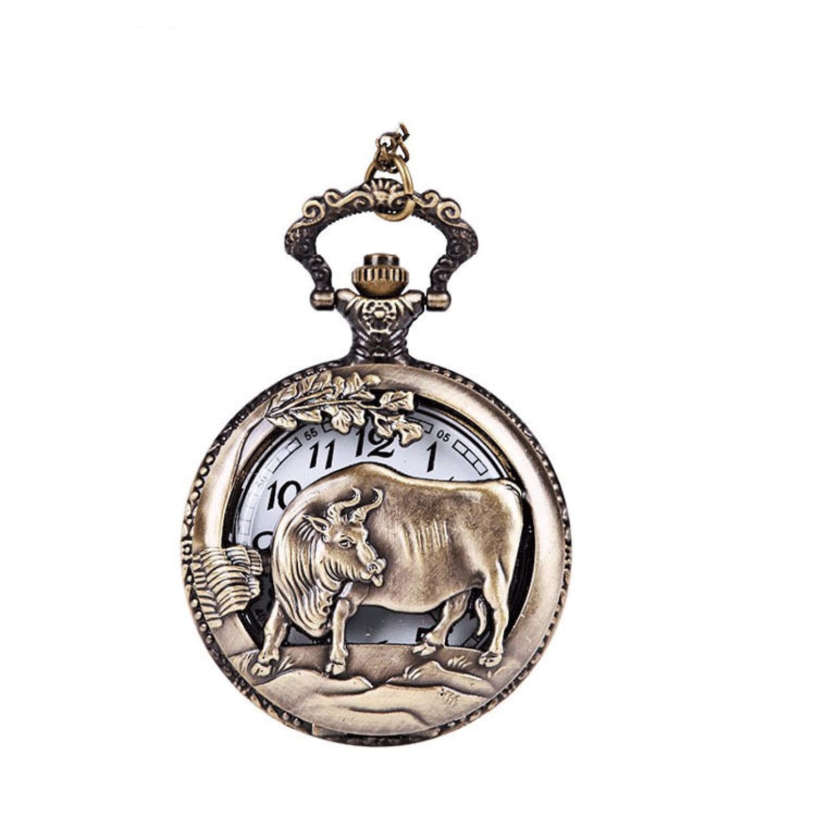 Reloj de Bolsillo, Reloj de Collar del Zodiaco Hueco Vintage Bolsillo 12, Reloj Colgante