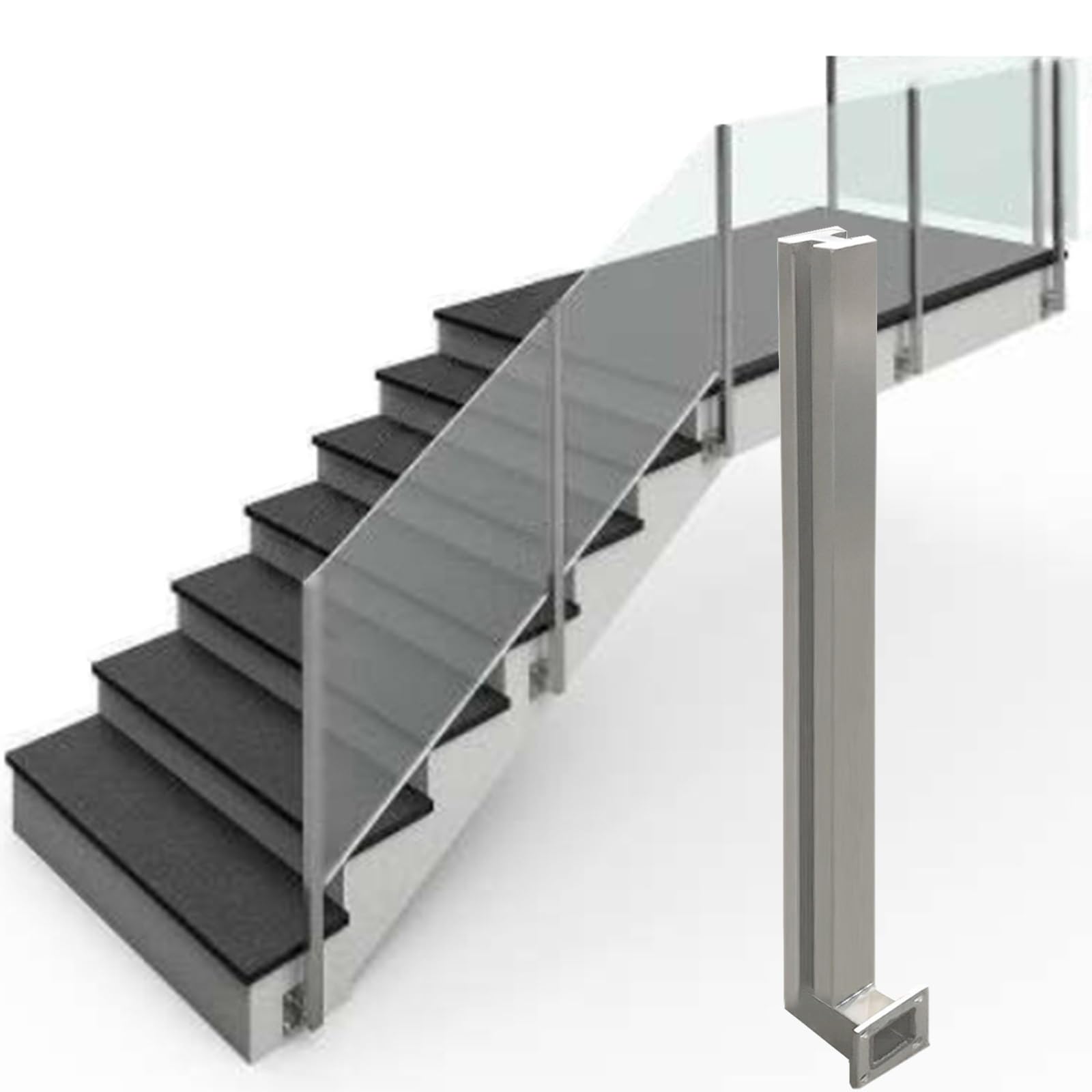 Pince de garde-corps pour poteau de balustrade d'escalier
