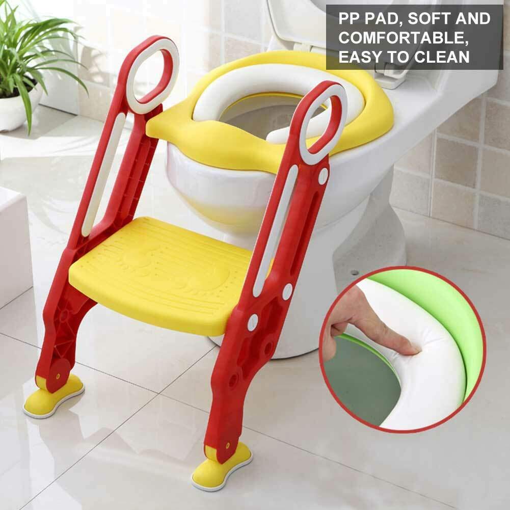 Techtest Toilet Potty Stand Foldable Seat with Ladder for Kids, Potty