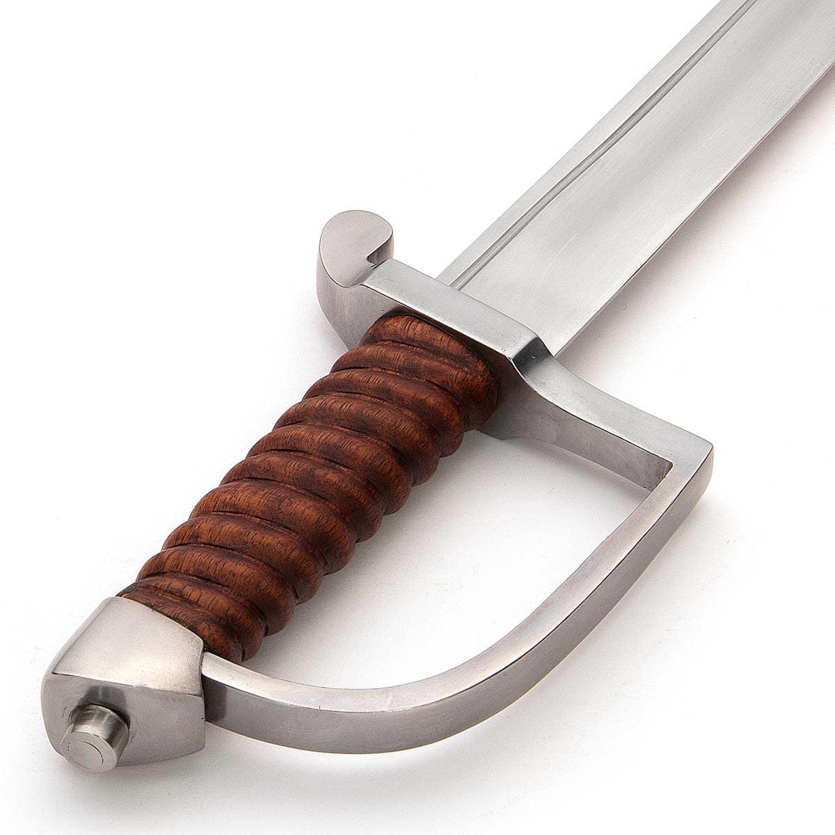 1775 American Saber – Hand Forged High Carbon Steel Blade with French-Inspired Hilt & Leather Scabbard | Revolutionary War Sword Replica for Collectors