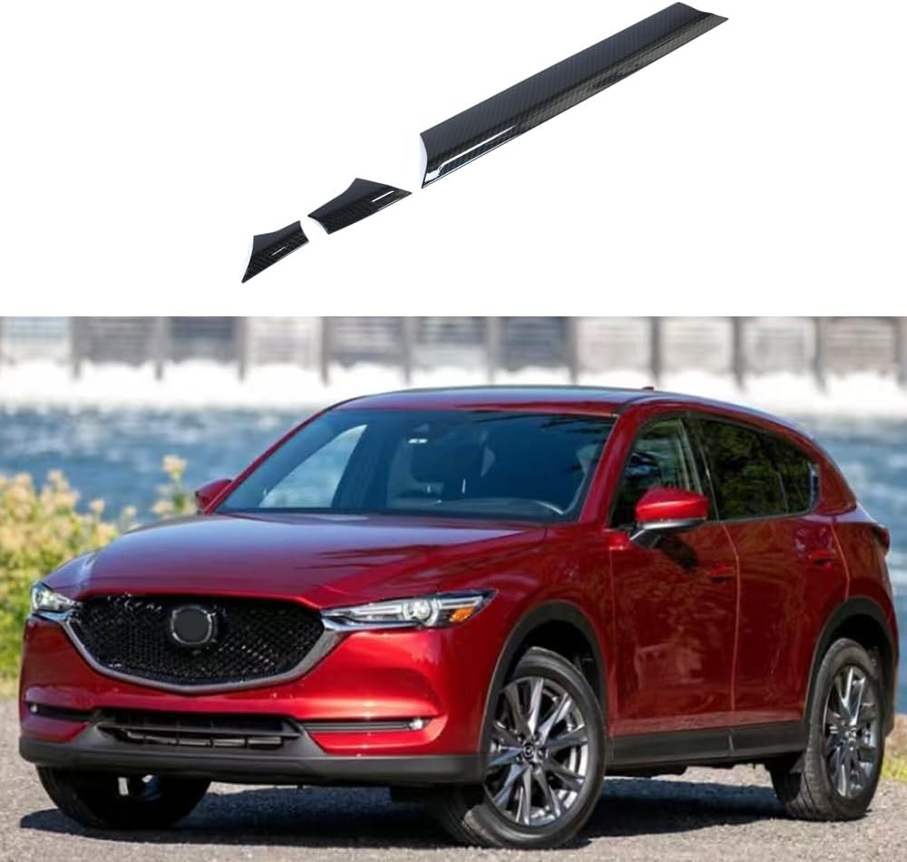 Car Accessories Center Console Dash Board Panel Cover Trim Compatible with Mazda CX-5 CX5 2025 2024 2023-2017 (Carbon Fiber Style) 3pcs ABS