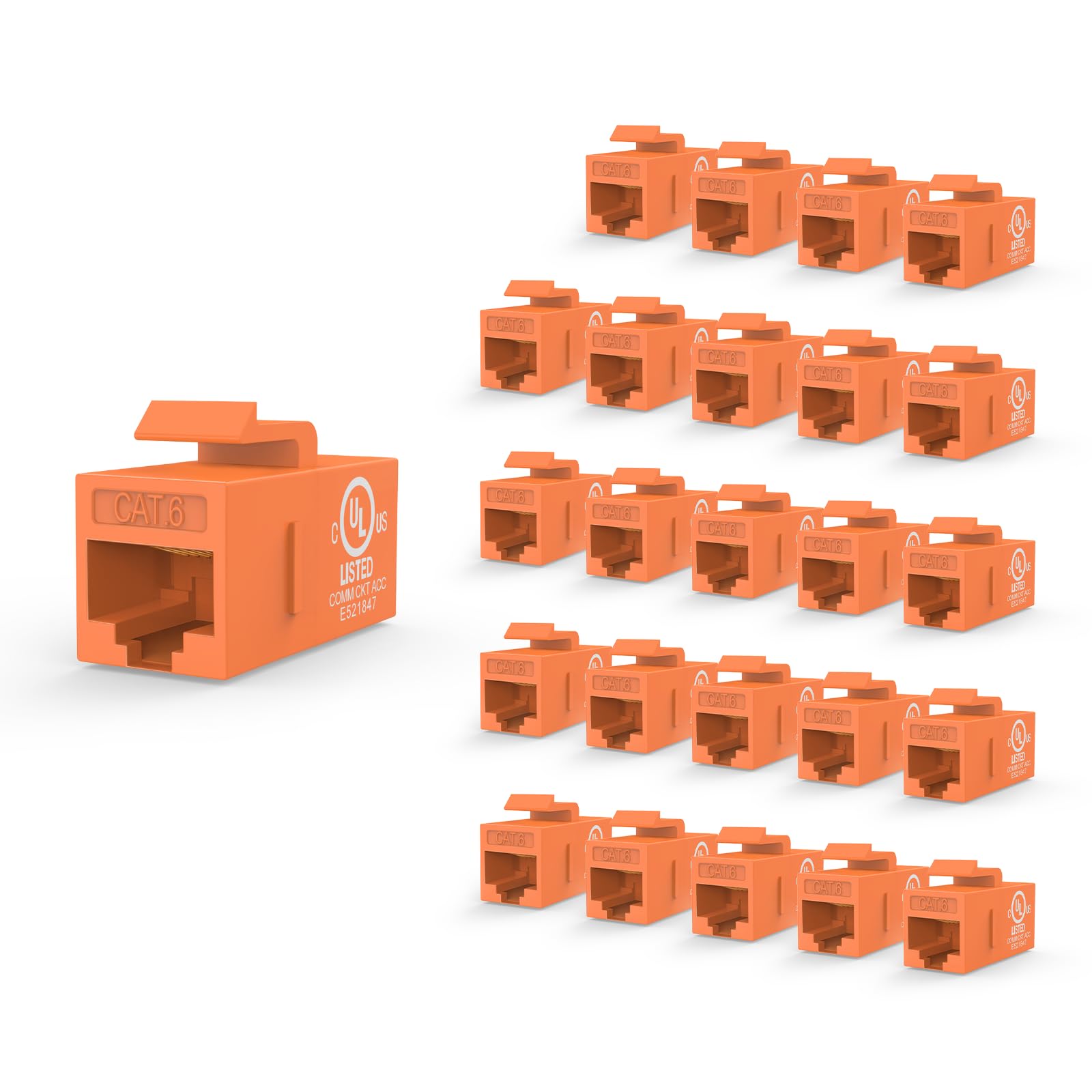 VCE UL Listed CAT6 Keystone Coupler PoE, Black, 25-Pack — Amazon image 23