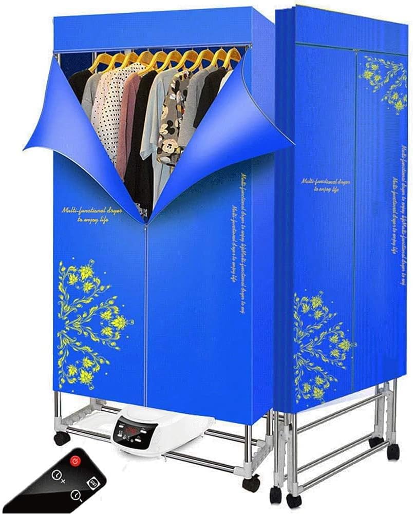 VOL Portable Clothes Dryer Electric Foldable Household Folding-Dry Machine with Remote Control Adjustable Timer Low Noise for Baby clothes,Home,Laundry,Apartment