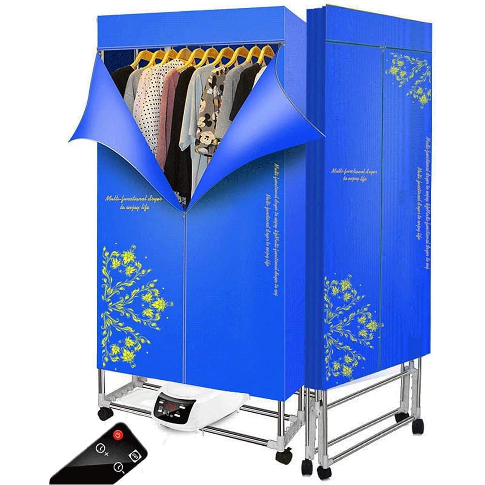 VOL Portable Clothes Dryer Electric Foldable Household Folding-Dry Machine with Remote Control Adjustable Timer Low Noise for Baby clothes,Home,Laundry,Apartment