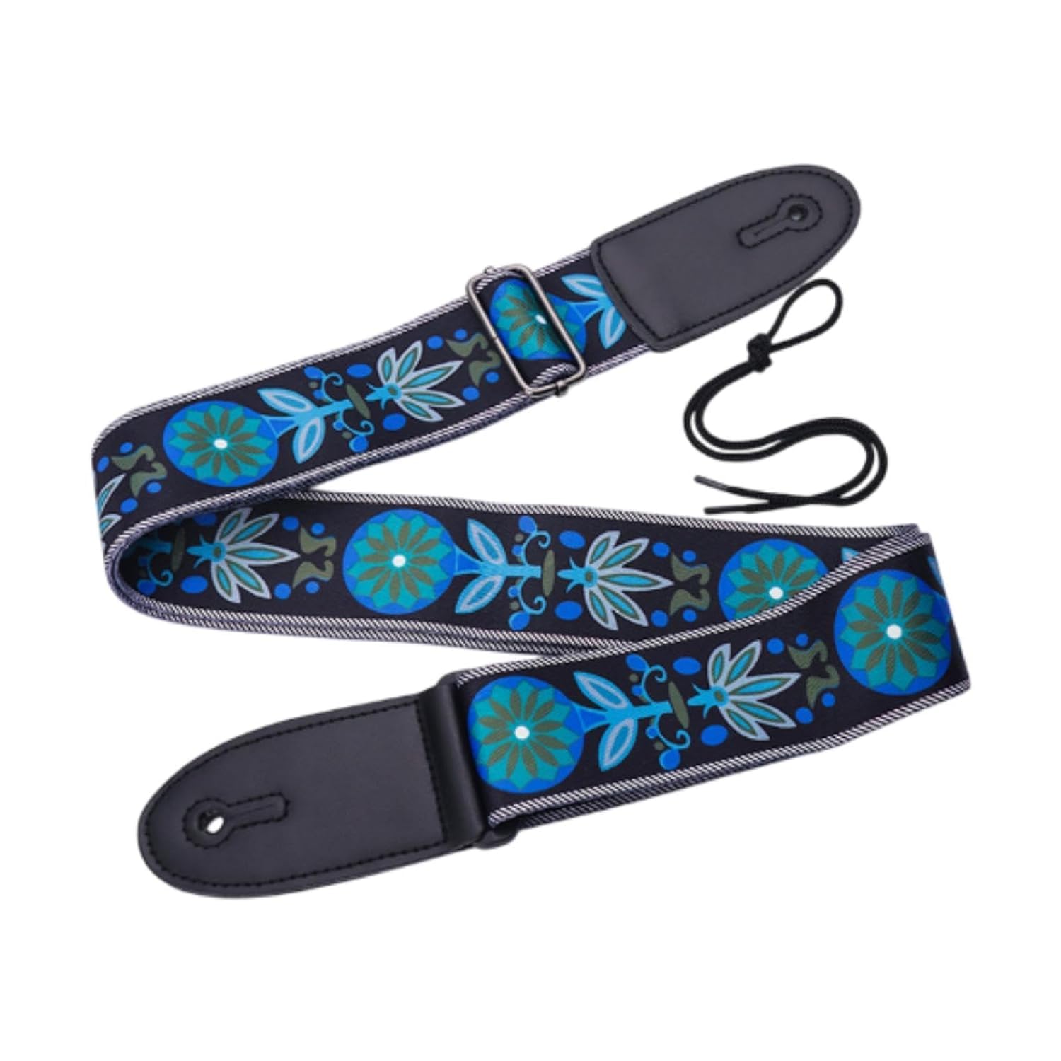 PERLMAN Blue Floral Premium Guitar Strap - Adjustable Shoulder Strap for Electric, Acoustic & Bass Guitars-image-45