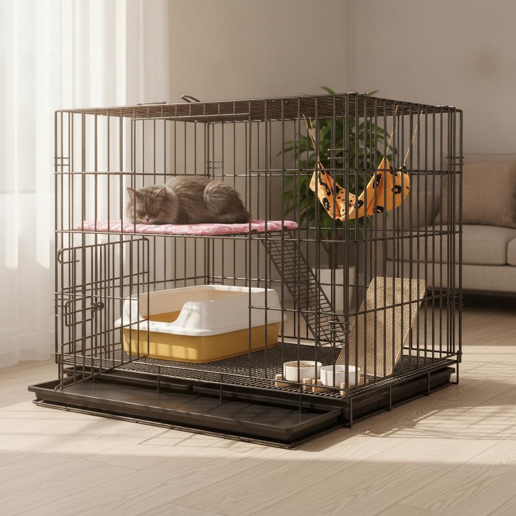 Gabbia per Gatti da Interno in Metallo, Media 60×42×50