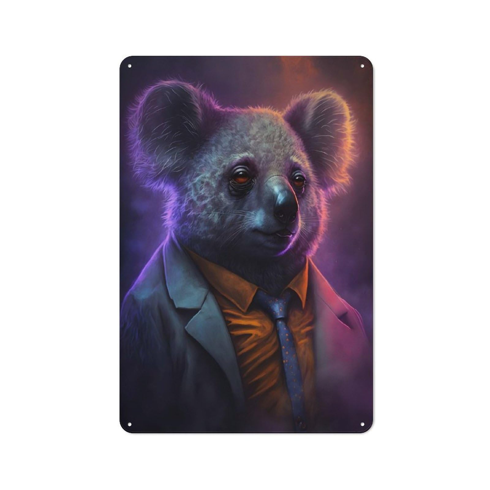 Junmoney Koala Kriminal Industrial Metal Wall Sign 30X20cm Featuring Urban Room Decor For Loft, Studio, Office Or Creative Room