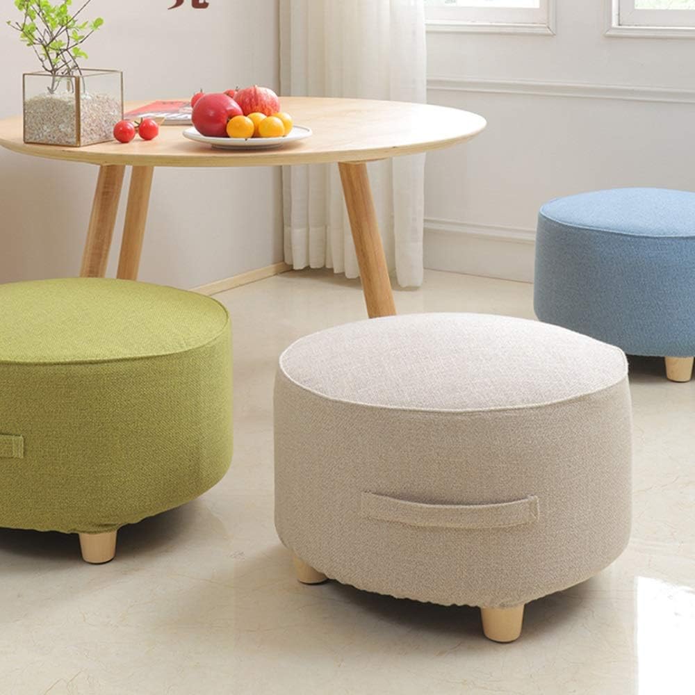 Round Sofa Stool, Household Living Room Cushion Stool Sofa Stool, Footstool for Shoes (Color : B)