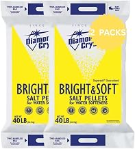 Water Softener Salt Pellets – Pure, Anti-Caking Formula – 40 lb Bag – High Solubility for Soft Water & Appliance Protection – 2 Pack - Sodium Chloride
