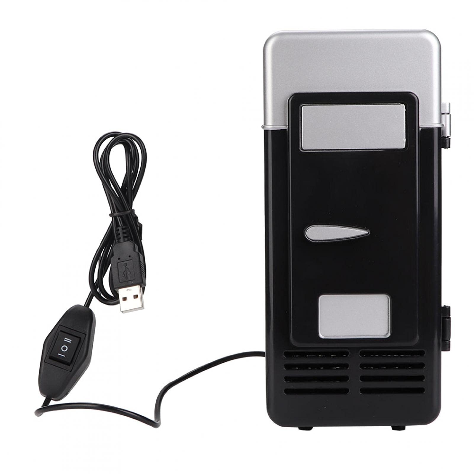 Mini refrigerador, DC 5V 10W USB Oficina Refrigerador compacto Calefacción y enfriamiento Refrigerador portátil de doble uso Enfriador de bebidas para el cuidado de la piel, alimentos, viajes(negro)