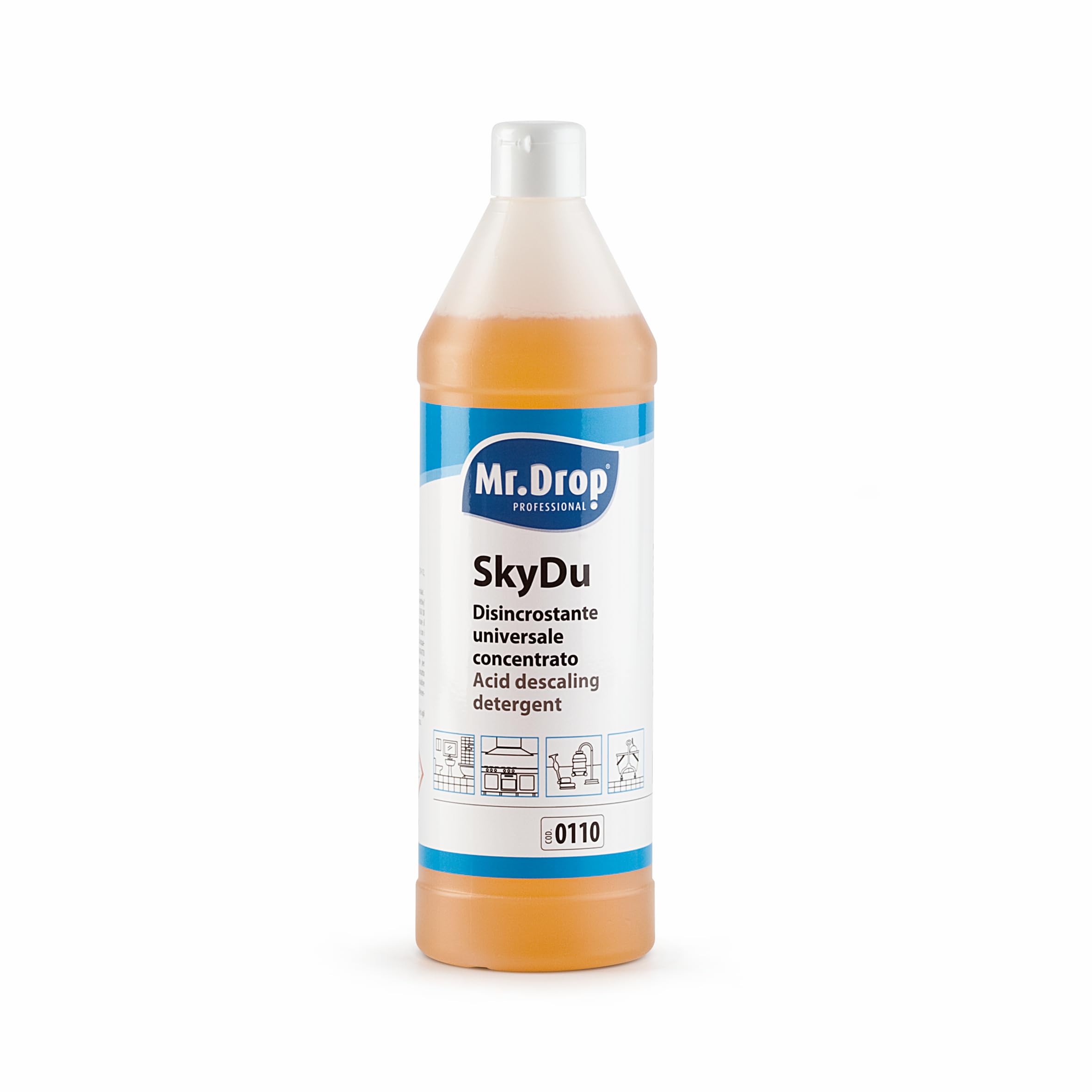 Mr.Drop® SKYDU: DISINCROSTANTE UNIVERSALE CONCENTRATO A BASE DI ACIDI ORGANICI E INORGANICI - 6 flaconi da 1 litro