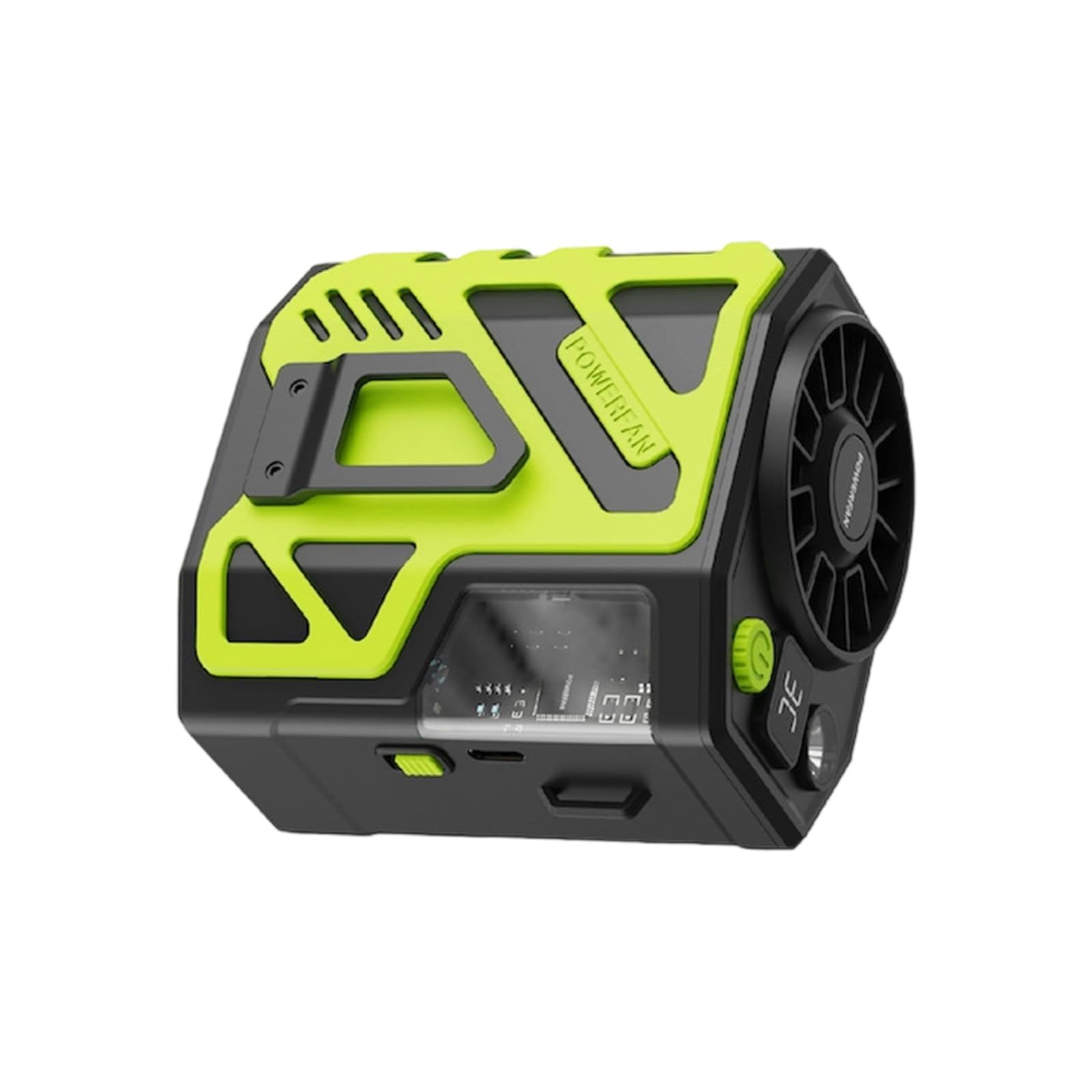 Uqezagpa Green Wearable Belt Fan Portable Clip Fan 6000Mah Travel Abs Texture Waist Suitable For Outdoor Camping And Travel Abs Waist Clip Cooling