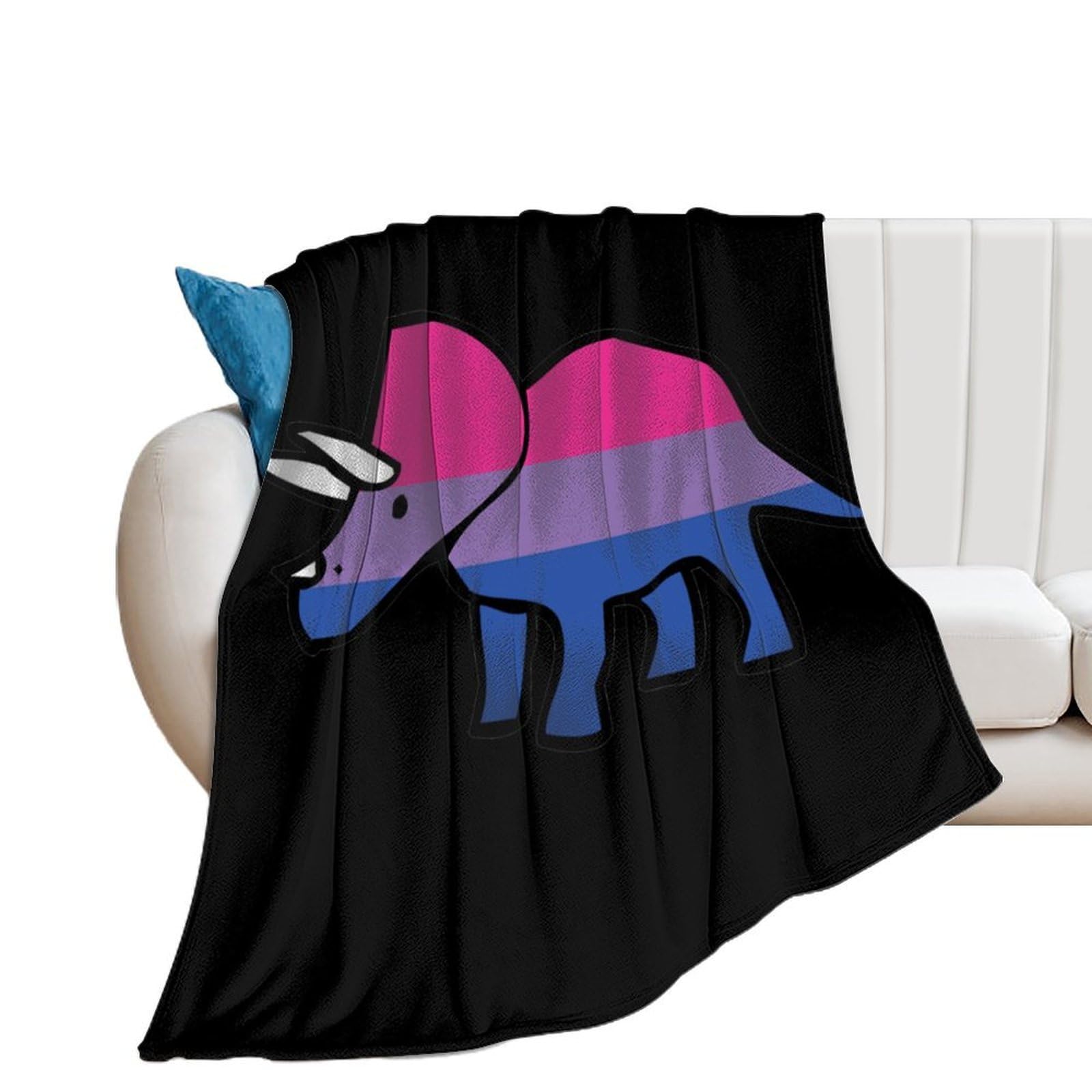 Nclqvjxzkhw Men's Style Biceratops Flannel Blanket Soft Throw Blankets Bed Couch Sofa Travel