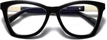 Bevi Reading Glasses Anti Eyestrain Blue Light Blocking Large Square Oversize Frame with Metal Hinge for Women and Men