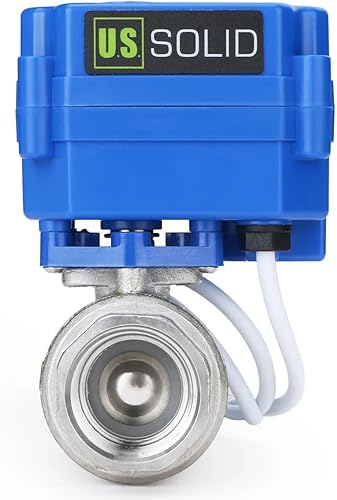 Válvula de bola motorizada. Válvula de bola de acero inoxidable de 34" con puerto completo, 9-24V CC y configuración de retorno automático de 2