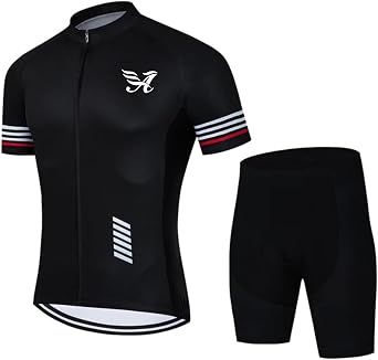 Maillot Cyclisme Homme Tenue, avec Cuissard a Bretelle 9D Gel Rembourre, Homme Ete Cyclisme Vetements Respirant
