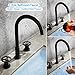 SKOWLL Industrial Oil Rubbed Bronze Bathroom Faucet, Deck Mount Bathroom Sink Faucets 3 Hole, High Arch 8 Inch Widespread Vanity Faucet with 360° Swivel Spout, 2 Gear Handles Commercial Brass Faucets