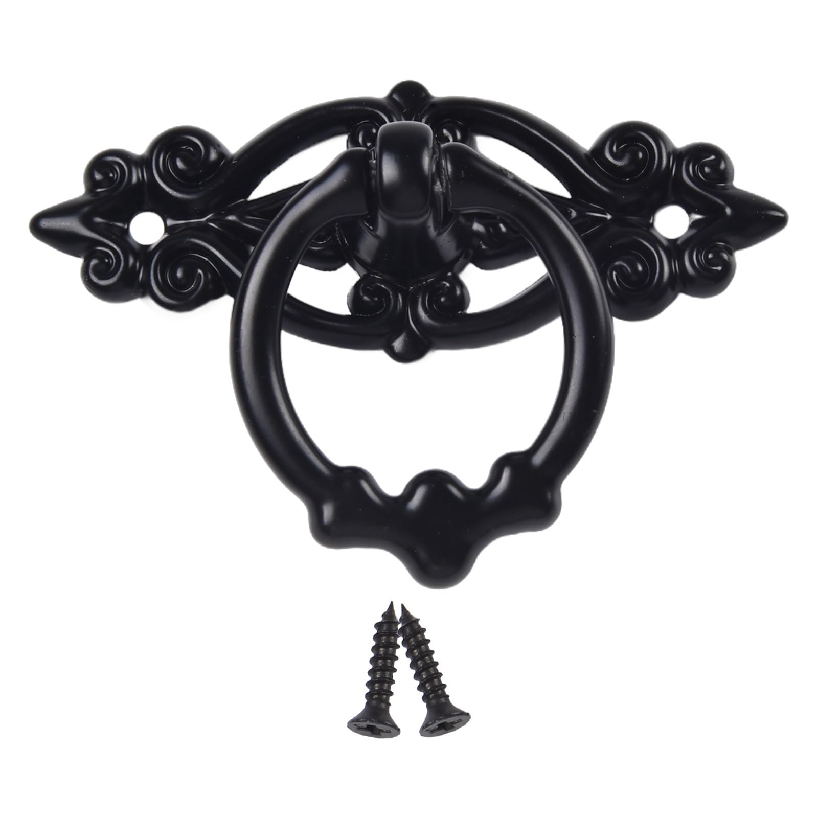 Qvorlth Vintage Cabinet Pulls 30pcs Antique Bronze Kitchen Drawer Cabinet Door Handle Old Chinese Style Vintage Pulls Ring for Dresser Pull Handles(Black)