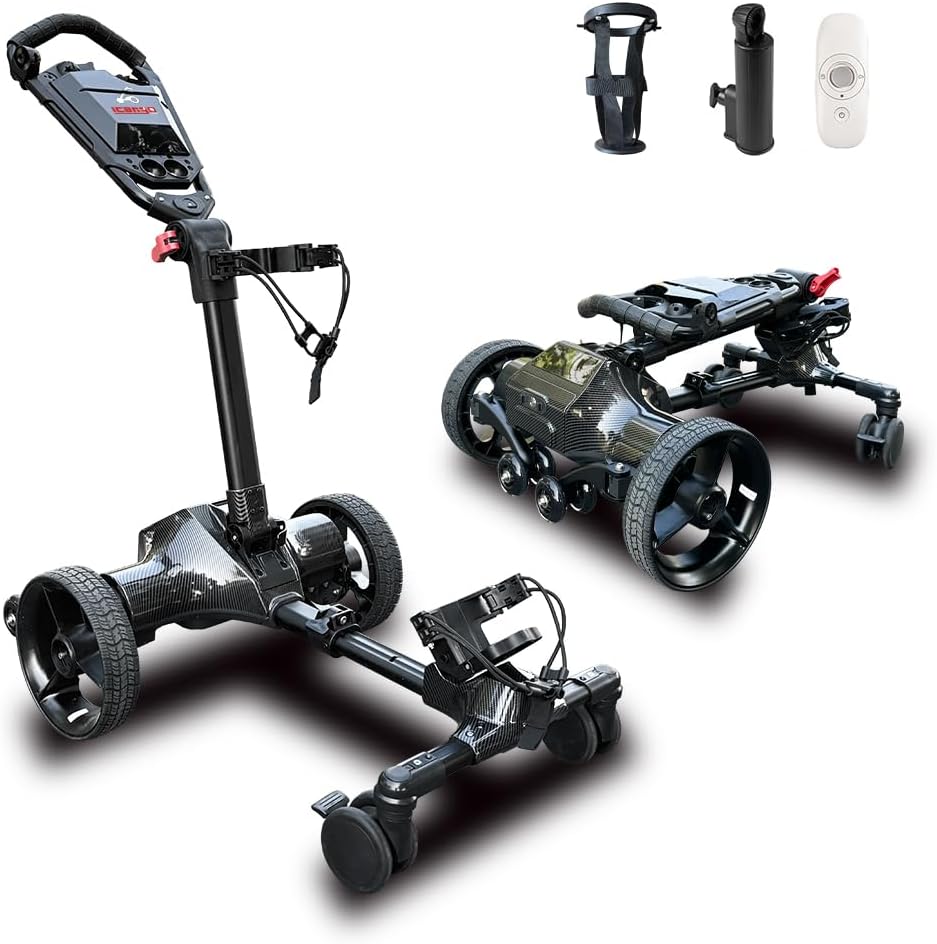 G3 Electric Golf cart,Electric Golf Caddy That Follows You，Anti-Tipping, 45H Battery, 3-Motion Folding Design, All-Terrain (App/Remote/Manual Control), Black