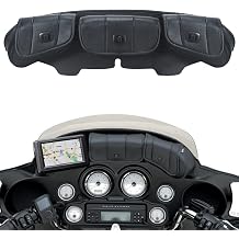 Windshield Bag, Three-Pocket Batwing Fairing Pouch for Harley Electra Glide Street Glide Trike FLHTCU/I FLHTCUTG FLH FLHX/I FLHTK FLHT/I FLHTC/I FLHTC 1996-2013, Black