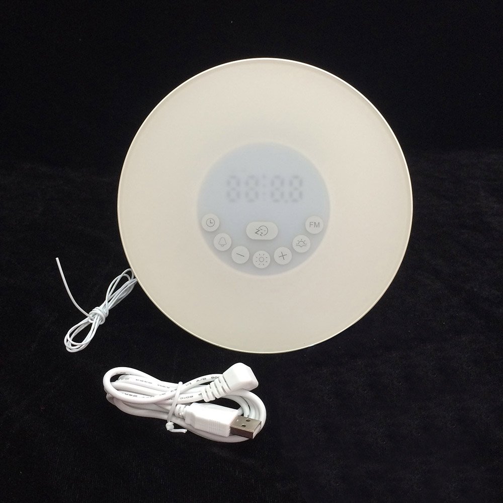 Reloj Despertador Color Táctil Luz De Despertador Inteligente Radio FM Despertador Digital Salida del Sol, 17 cm