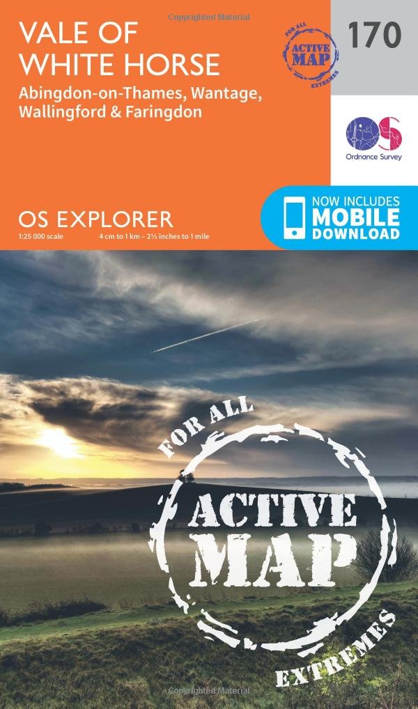 Vale of White Horse Map | Weatherproof | Abingdon-on-Thames, Wantage, Wallingford & Faringdon | Ordnance Survey | OS Explorer Active Map 170 | England | Walks | Hiking | Maps | Adventure