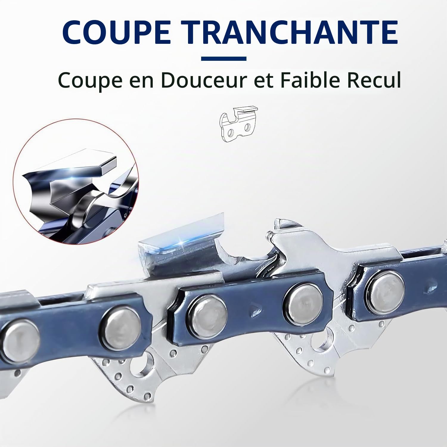 Lot de 3 Chaîne de Tronçonneuse .325"LP 76 maillons 1,5 mm, Chaine Tronconneuse pour Guide Tronconneuse 50 cm, Avec 3 Boucle, Compatibles avec CS4500, HYC6220X, CS4500, CS5200, FX-KS262,DY36