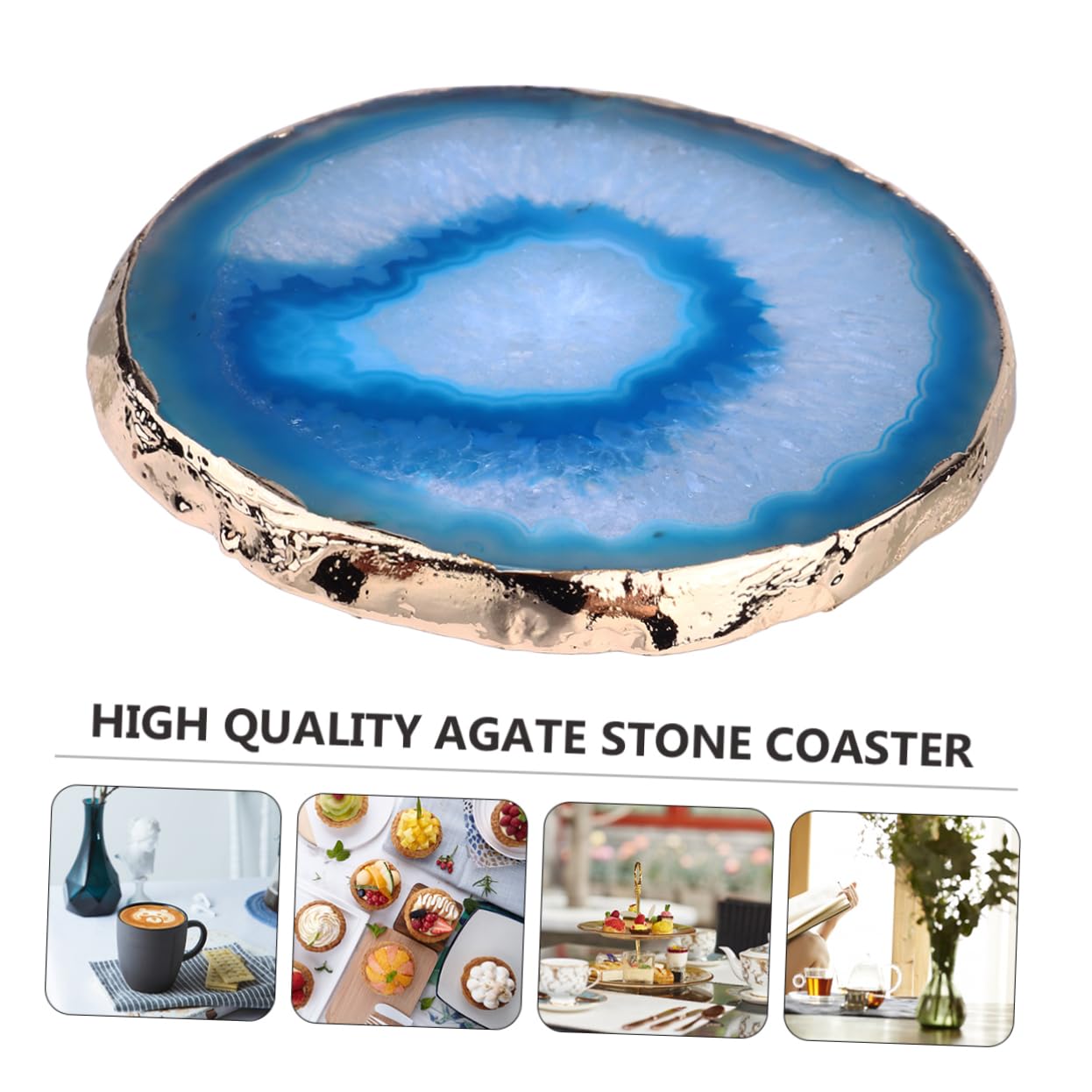 MAGICLULU 3piezas Posavasos De Ágata Natural Geométrico Creativo Aislamiento Térmico para Bebidas Accesorio Decorativo para Hogar y Cocina Diseño Elegante y
