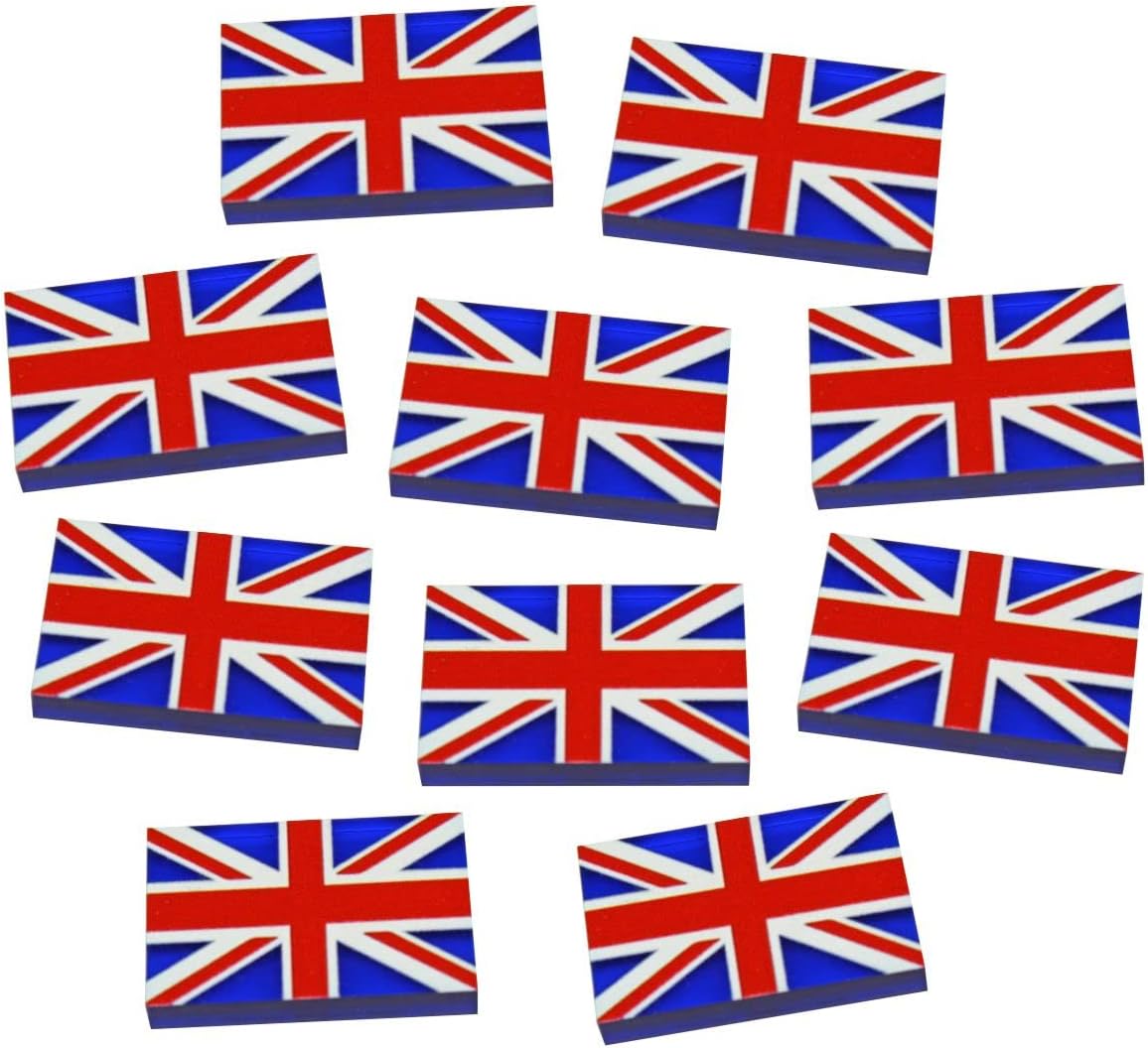 LITKO World War Two Miniature Wargame Flag Tokens | Historical Game Pieces | Compatible with Bolt Action and Flames of War | 10 Pack (United Kingdom)