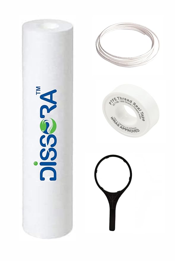 Dissora 10 Inch 5 Micron PP Spun Pre Filter Candle, Suitable for All Brands RO UV UF, 110 gm Premium Filter, Pack of 1