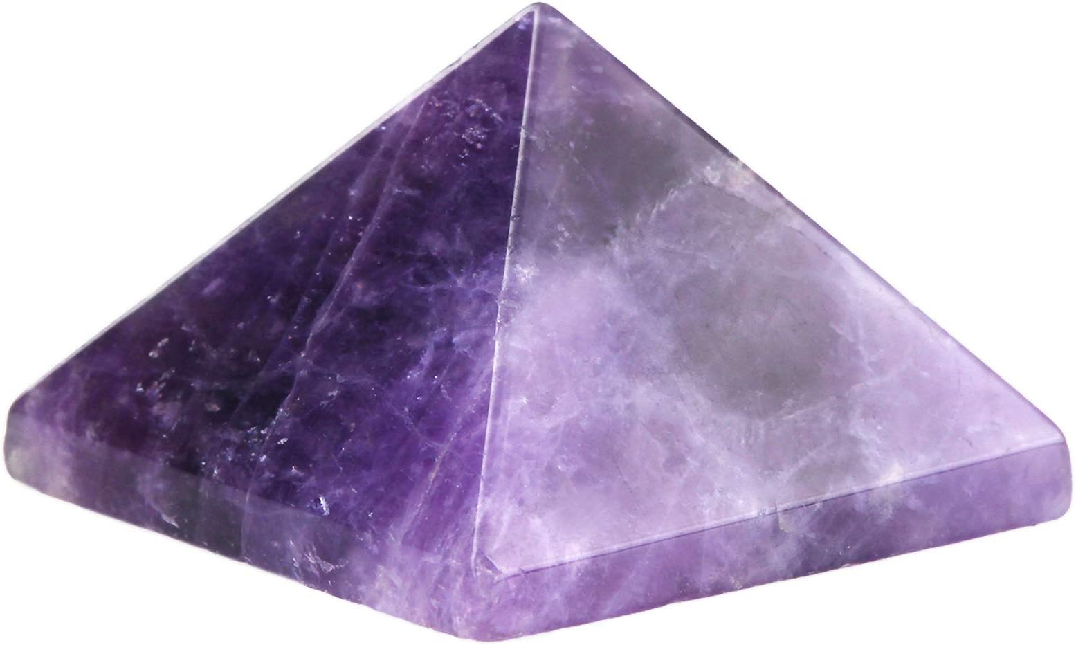 Rockcloud Healing Crystal Amethyst Pyramid Metaphysical Stone Figurine