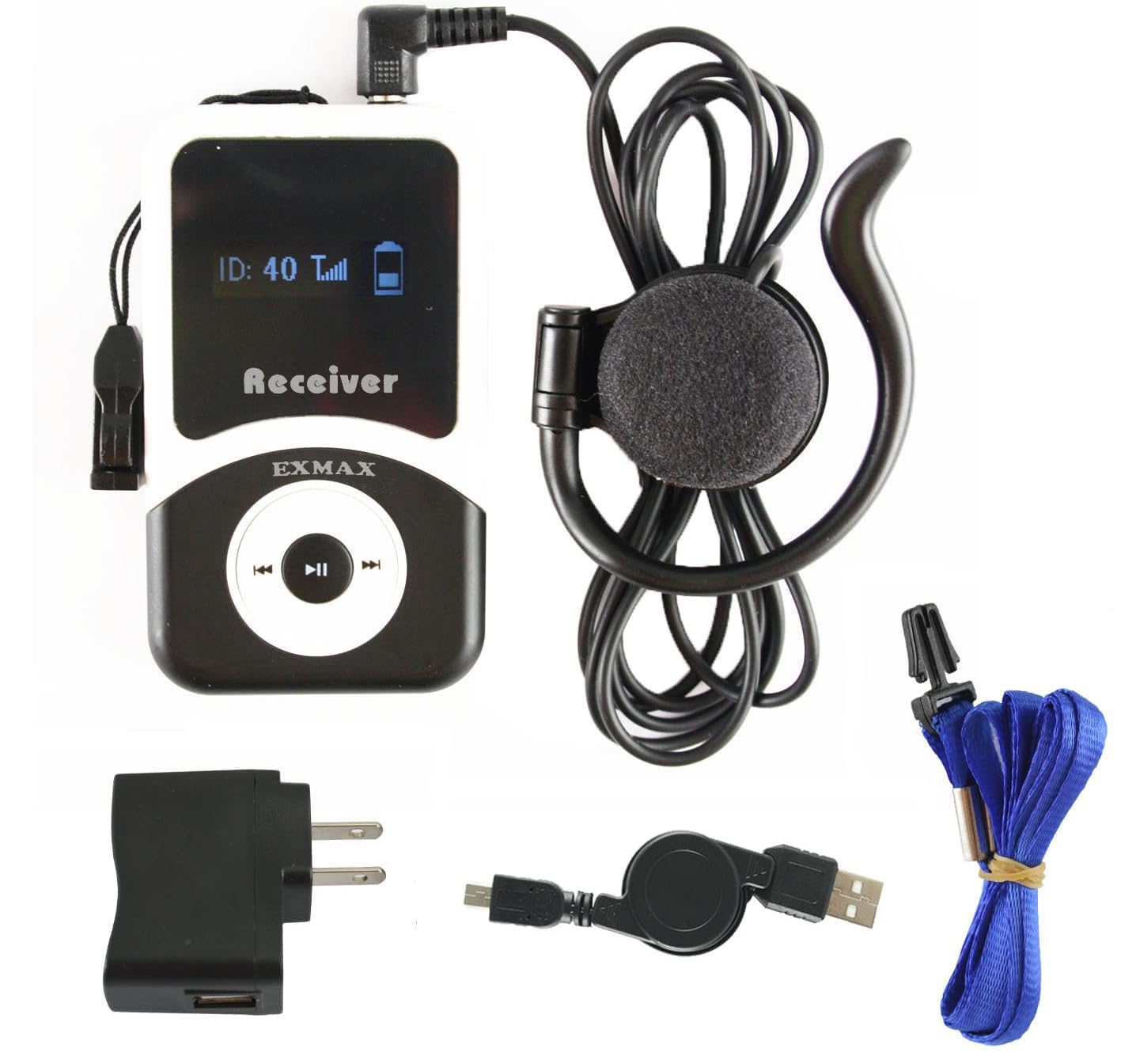 ATG-100T 195-230MHz Receiver for Wireless Tour Guide Monitoring System Microphone For Church Simultaneous Interpreting Teaching Conference Travel Translation Square Dance (1 Receiver)