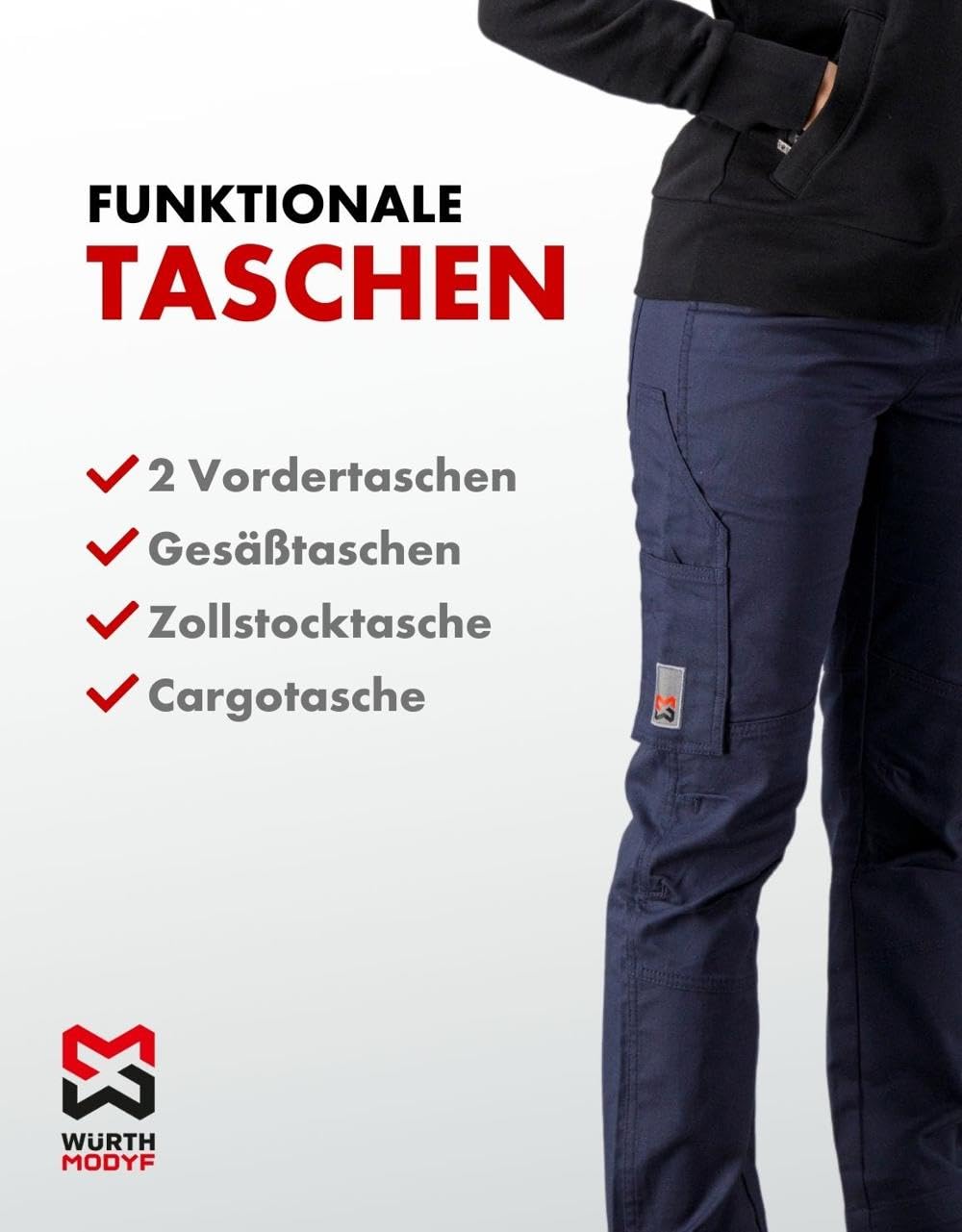 WÜRTH MODYF Bundhose Star CP Damen - Bequeme Arbeitshose für Damen - perfekt für Lager, Werkstatt, Baustelle- Oeko-TEX Standard 100 - in den Größen 32-54