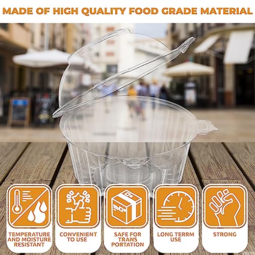 Image of VIKROM 50 Pcs Individual Cupcake Boxes, Clear Holders with Transparent Lids