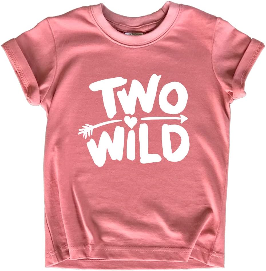 Unordinary ToddlerTwo Wild 2nd Birthday Outfit Girl Shirt for 2 Year Old Toddler Second Cute Tshirt