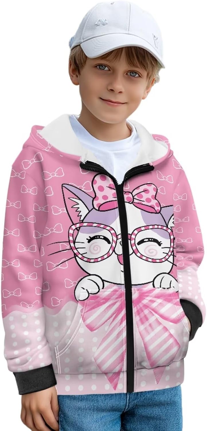 Pullover Hoodies for Teen Girls Loose Fitting Sportswear Zip-up Sweatshirt Long-Sleeve Fall Outdoor Clothing