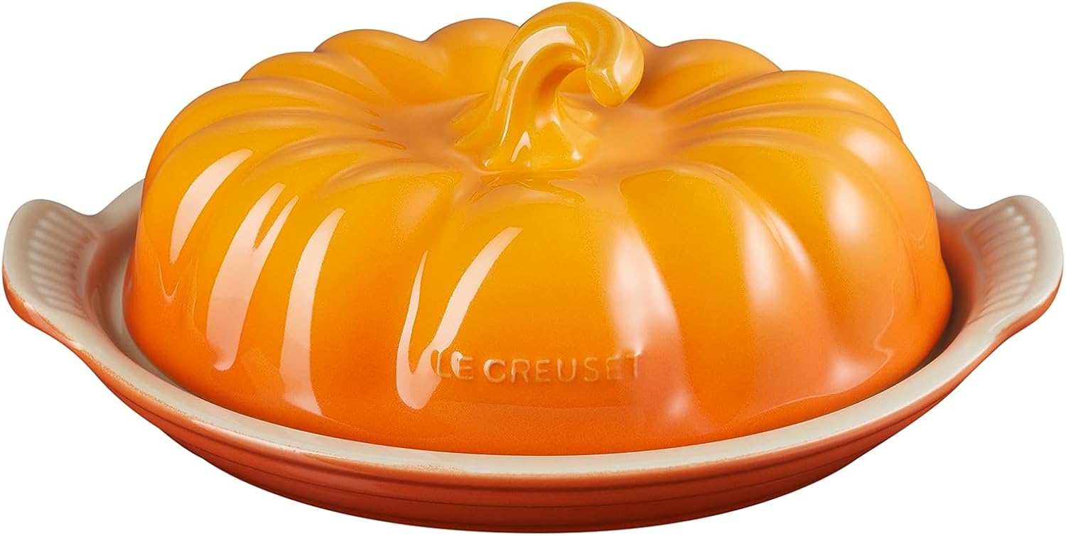 Le Creuset Stoneware Pumpkin Butter Dish, 8.3 in., Olive