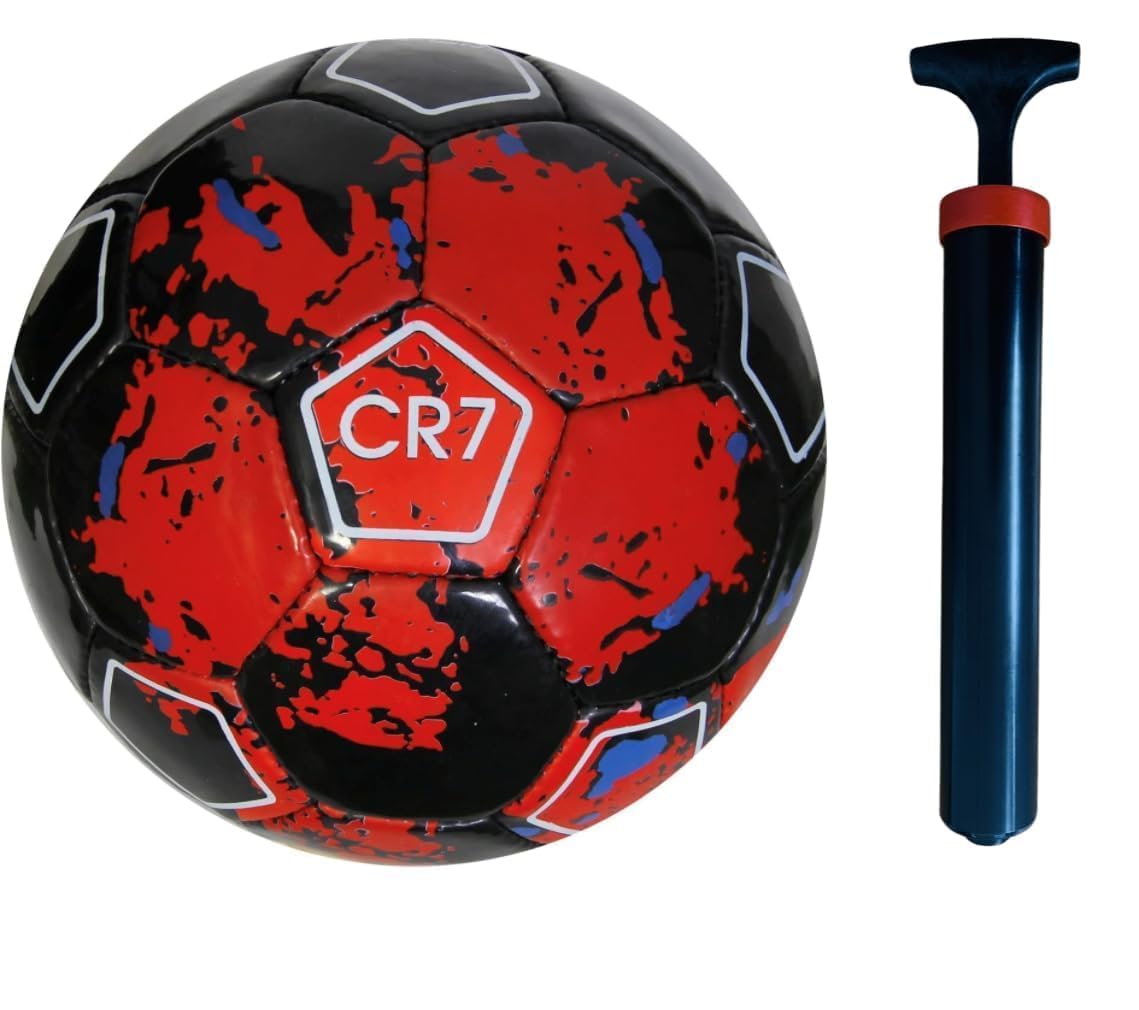 SKY GOLD Qatar World Cup Football with Pump, Size 5, Multicolor, Outdoor Sports Equipment, Pack of 1 (CR7_New Edition)