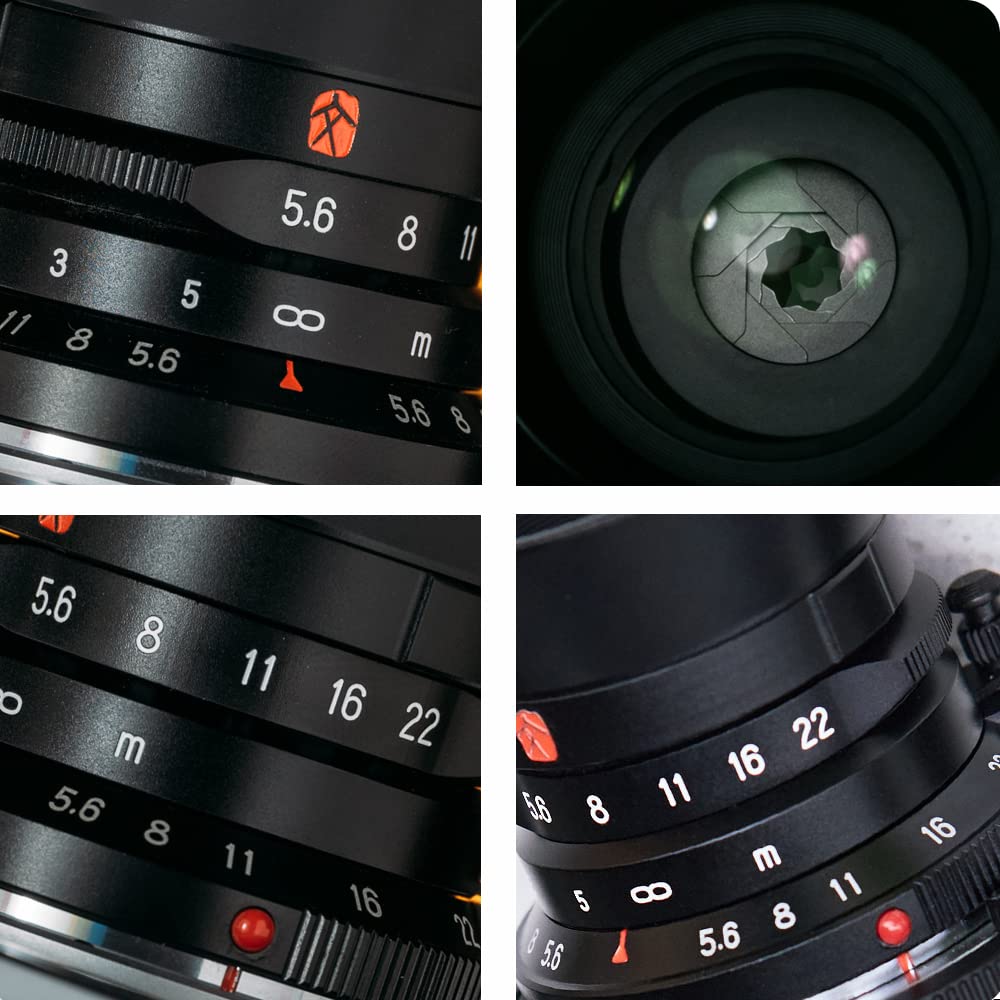 7artisans M28mm F5.6 Full Frame Messa A Fuoco Manuale Prime Obiettivo Della Fotocamera con Paraluce per Leica M Mount Mirrorless Camera M2 M3 M4 M5 M6 M7 M8 M9 M9P M10