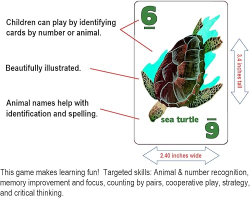 Miniatura 3 de GO FISH Juego de cartas Untamed Oceans para niños de 4 a 8 años en adelante, juego a juego, vieja criada y abofeteada con el mismo mazo - Fácil de