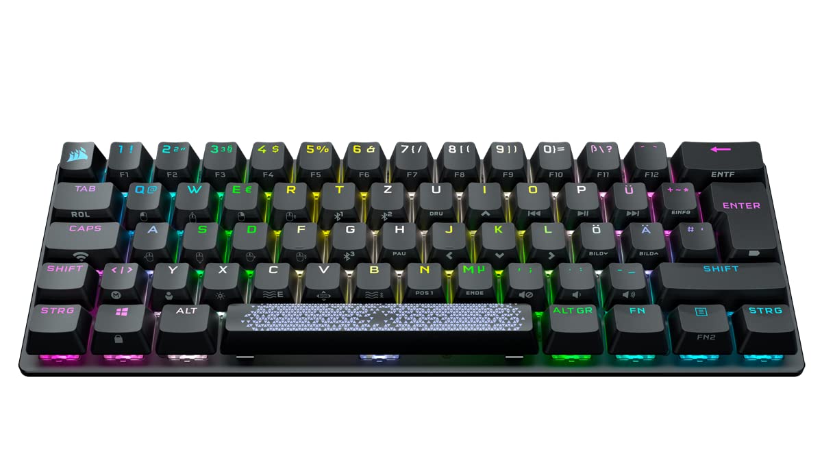 Corsair K70 Pro Mini Wireless Gaming Tastatur - MX Speed Silver, Schwarz