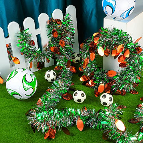 Janinka 52.5 Feet Football Metallic Tinsel Garland 8 Pieces Football Party Tinsel Decorations Shiny Twist Garland Decoration for Birthday Sport Party Wreath Hanging Decor - Image 3