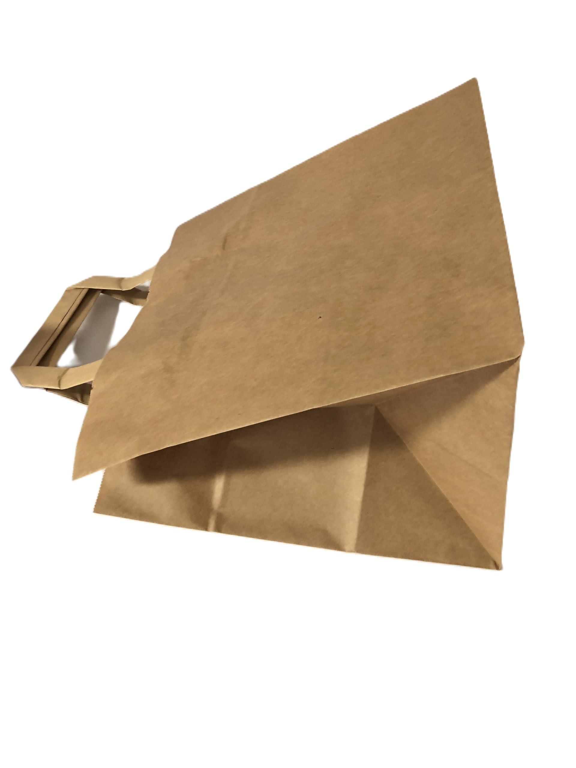 50 sacs cabas kraft brun poignées plates 26x17x25 cm traiteur fast food vente à emporter restauration rapide
