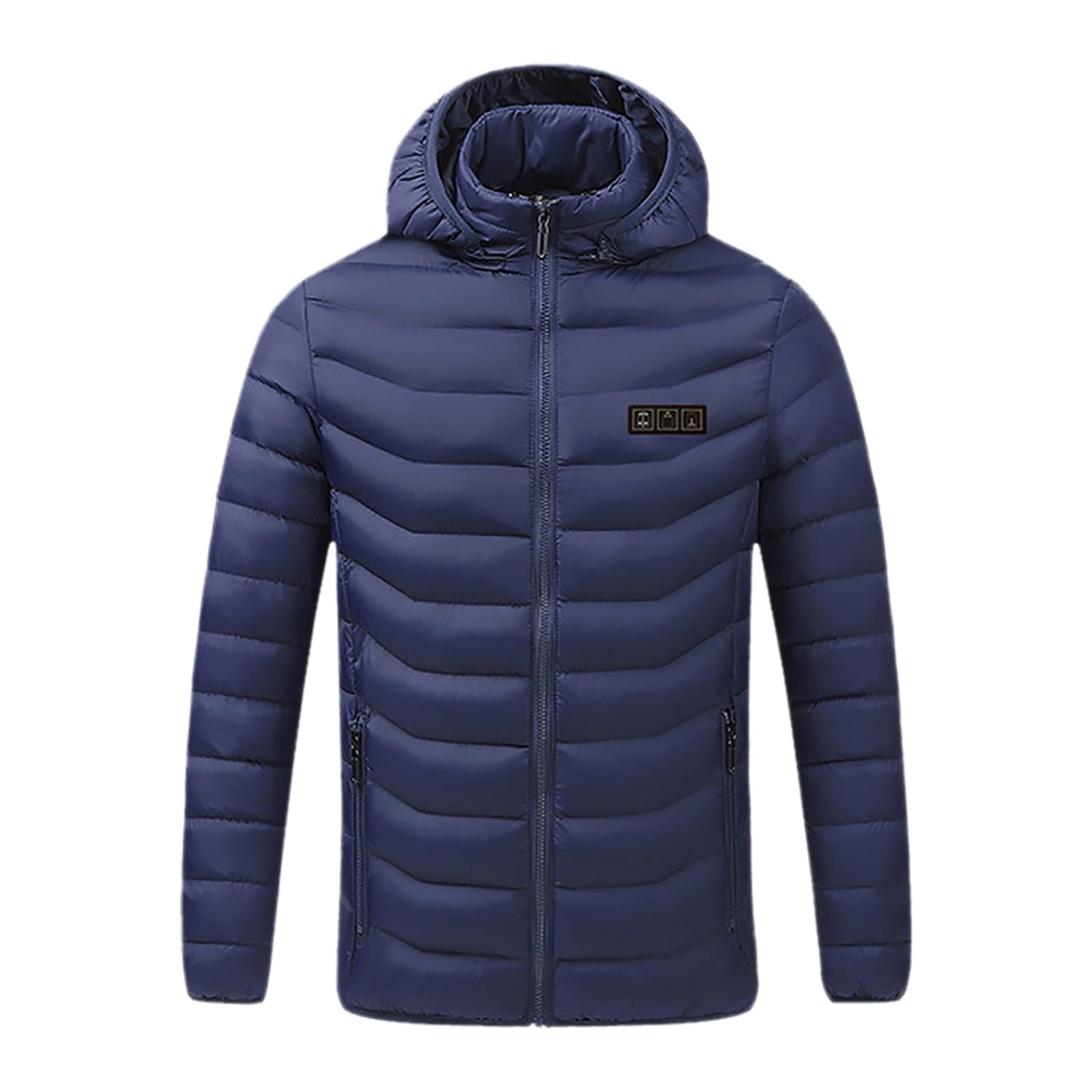 Generico Piumino da Uomo Invernale - Giubbino Uomo Invernale Uomo Tinta Unita Three Control 11 Riscaldamento Temperatura costante Caldo Giacca con Cappuccio Casual Allentato Business Tendenza Giacca