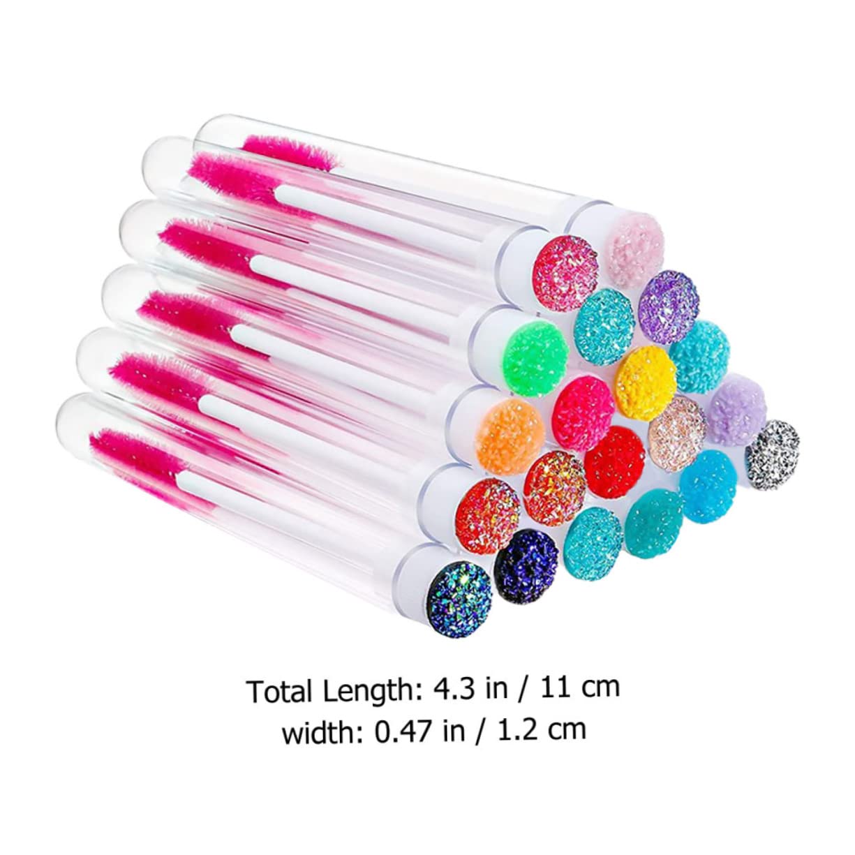 Gogogmee Strong Sturdy Eyelash Brush Tubes 20pcs Lash Extension Kit Detachable Wands