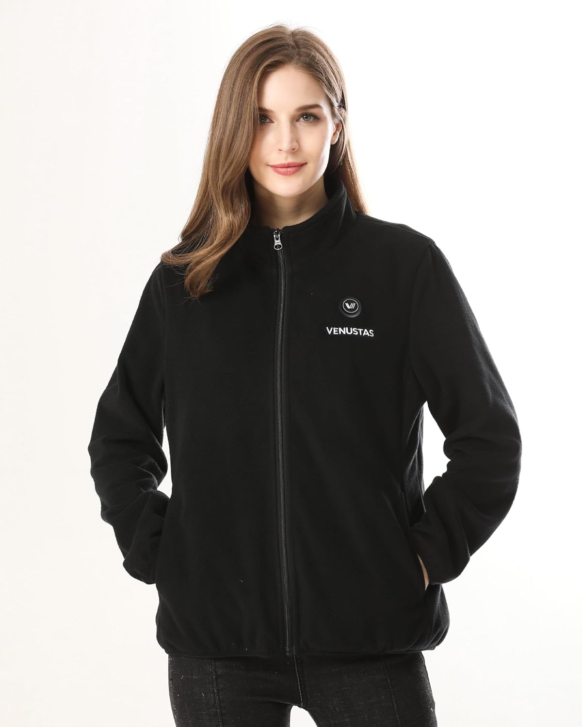Venustas Women's Fleece Heated Jacket with Battery Pack, Soft Lightweight Heating Coat for Outdoor Activities - Image 2