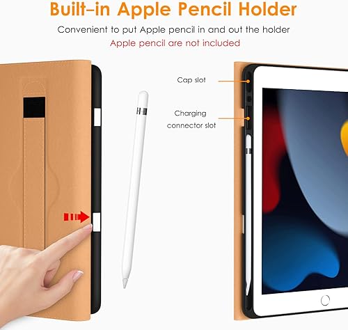 Miniatura 3 de DTTO Funda de cuero para iPad de 987 generación de 10.2 pulgadas 202120202019 con funda delgada de triple pliegue con patrón de seda, verde y verde