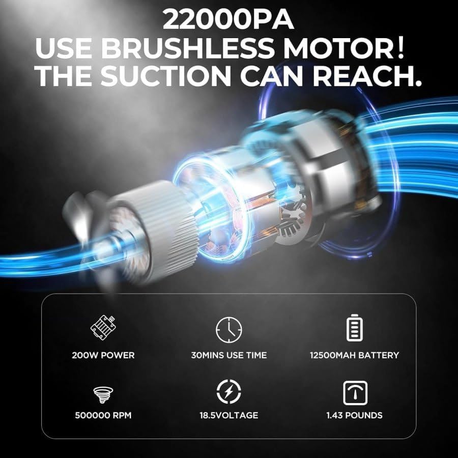Image of Astrophile Portable Car Vacuum | Handheld Car Vacuum Cordless | Portable Car Vacuum With 21000 pa High-Power-Suction-Home-Office-Pet | Car Dust Cleaner