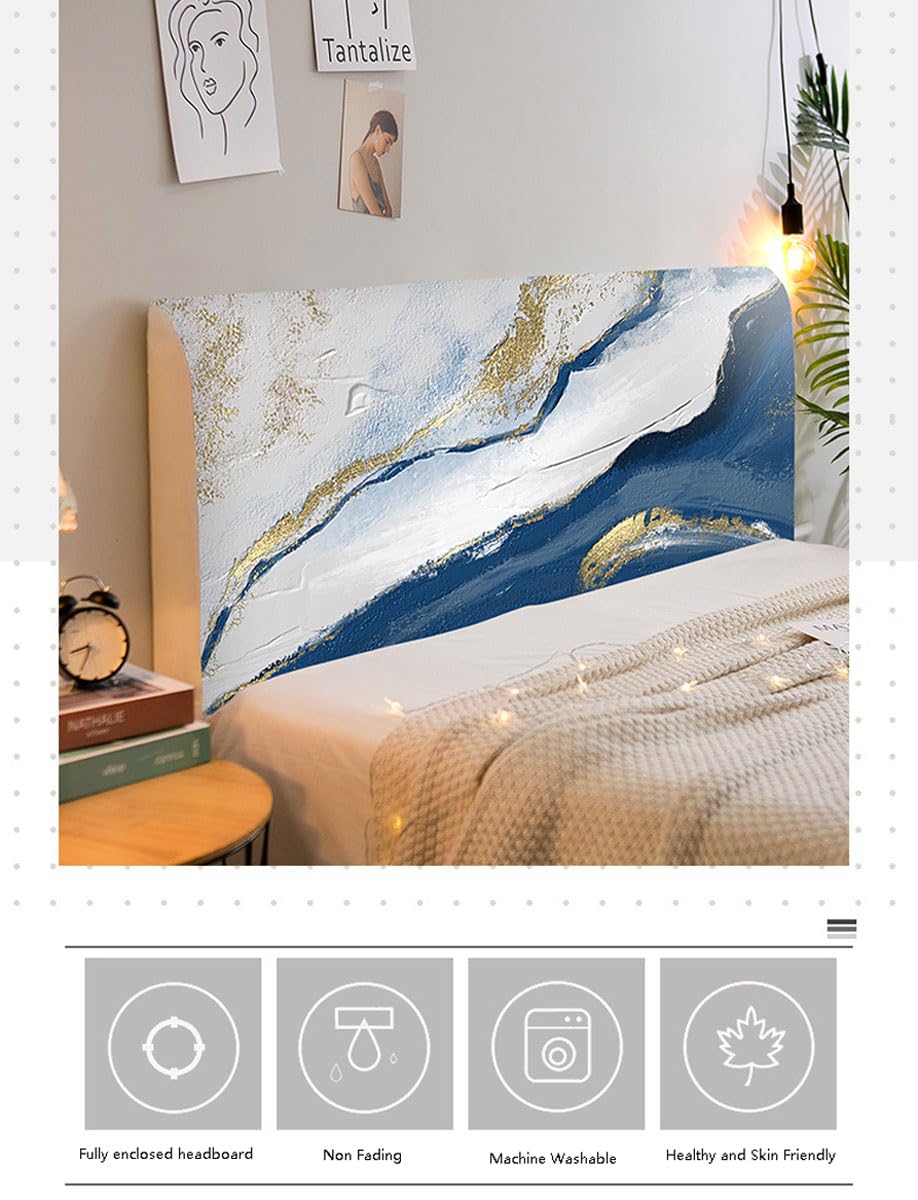Housse De Tête De Lit en Polyester Doux, Housse De Protection pour Tête De Lit, Peinture De Paysage, Housse De Protection pour Diverses Têtes De Lit(Size:160CM,Color:C)